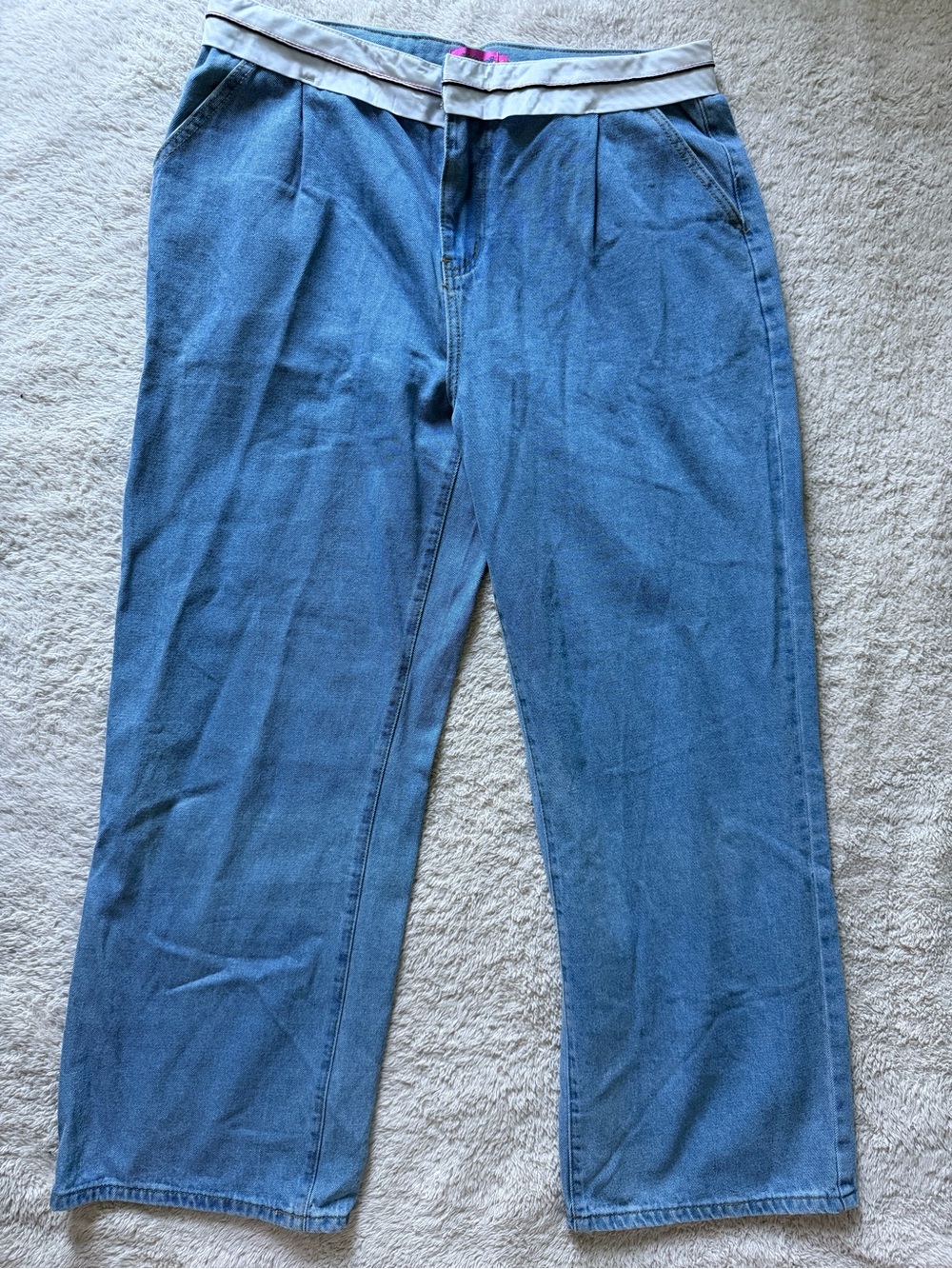 Edikted Y2K Low Waist Wide Leg Jeans sz XL - Picture 2 of 8